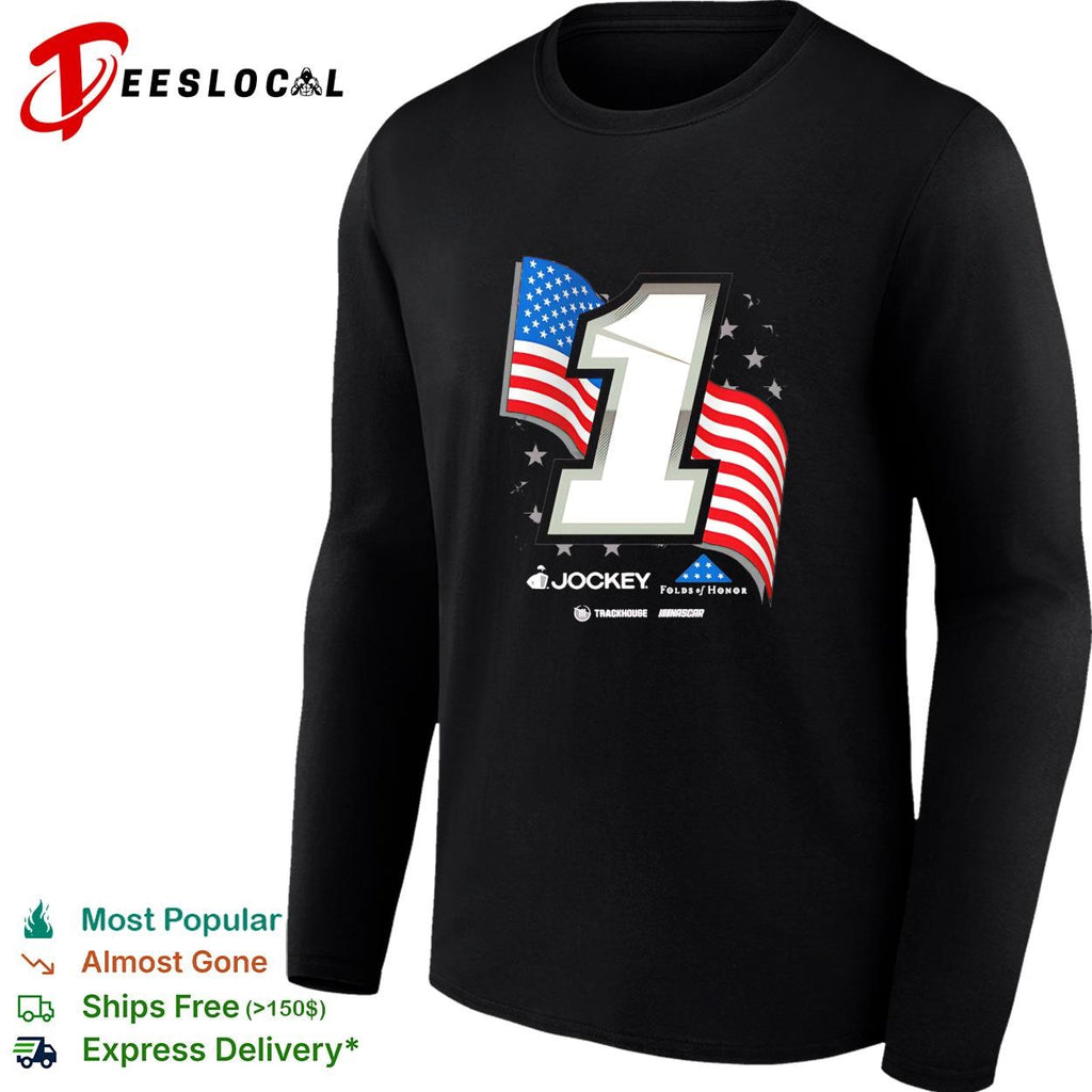 Ross Chastain 1 Jockey Folds of Honor American flag Trackhouse NASCAR shirt