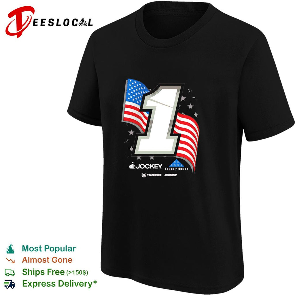 Ross Chastain 1 Jockey Folds of Honor American flag Trackhouse NASCAR shirt