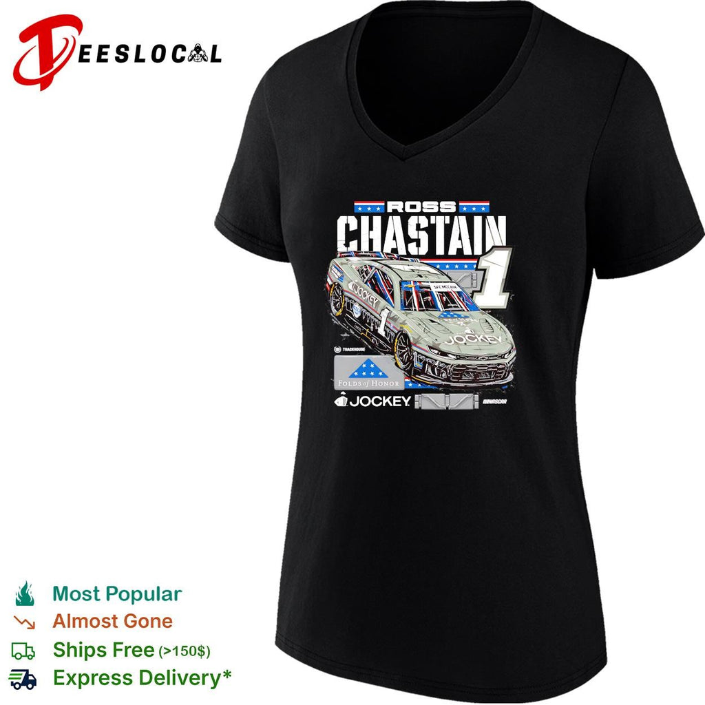 Ross Chastain 1 Jockey Folds of Honor Trackhouse NASCAR shirt