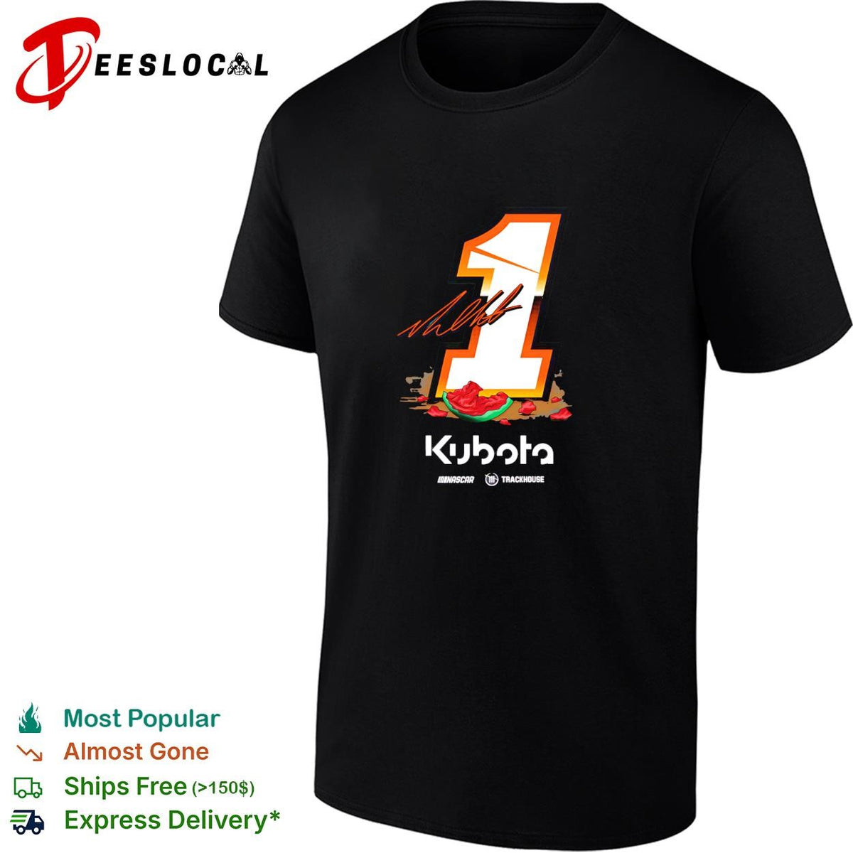 Ross Chastain 1 Kubota watermelon signature Trackhouse NASCAR shirt