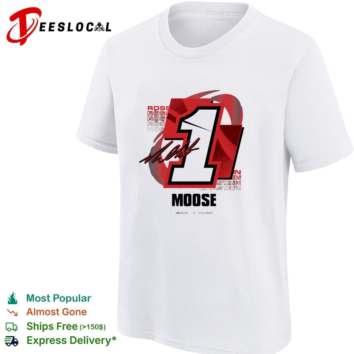 Ross Chastain 1 Moose Trackhouse NASCAR signature shirt