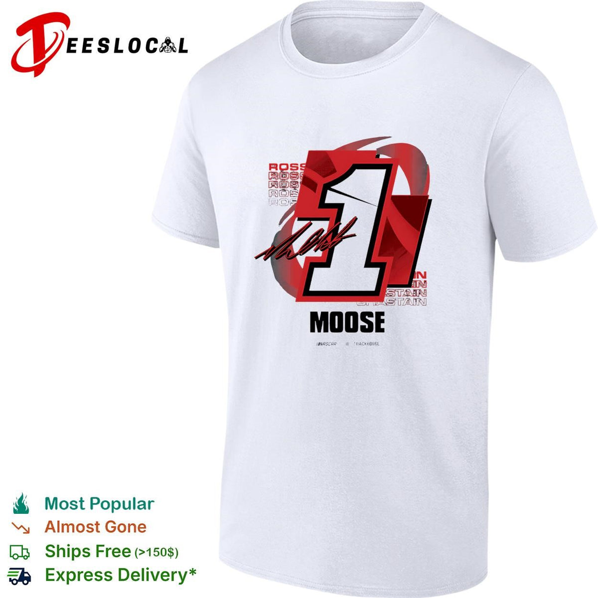 Ross Chastain 1 Moose Trackhouse NASCAR signature shirt