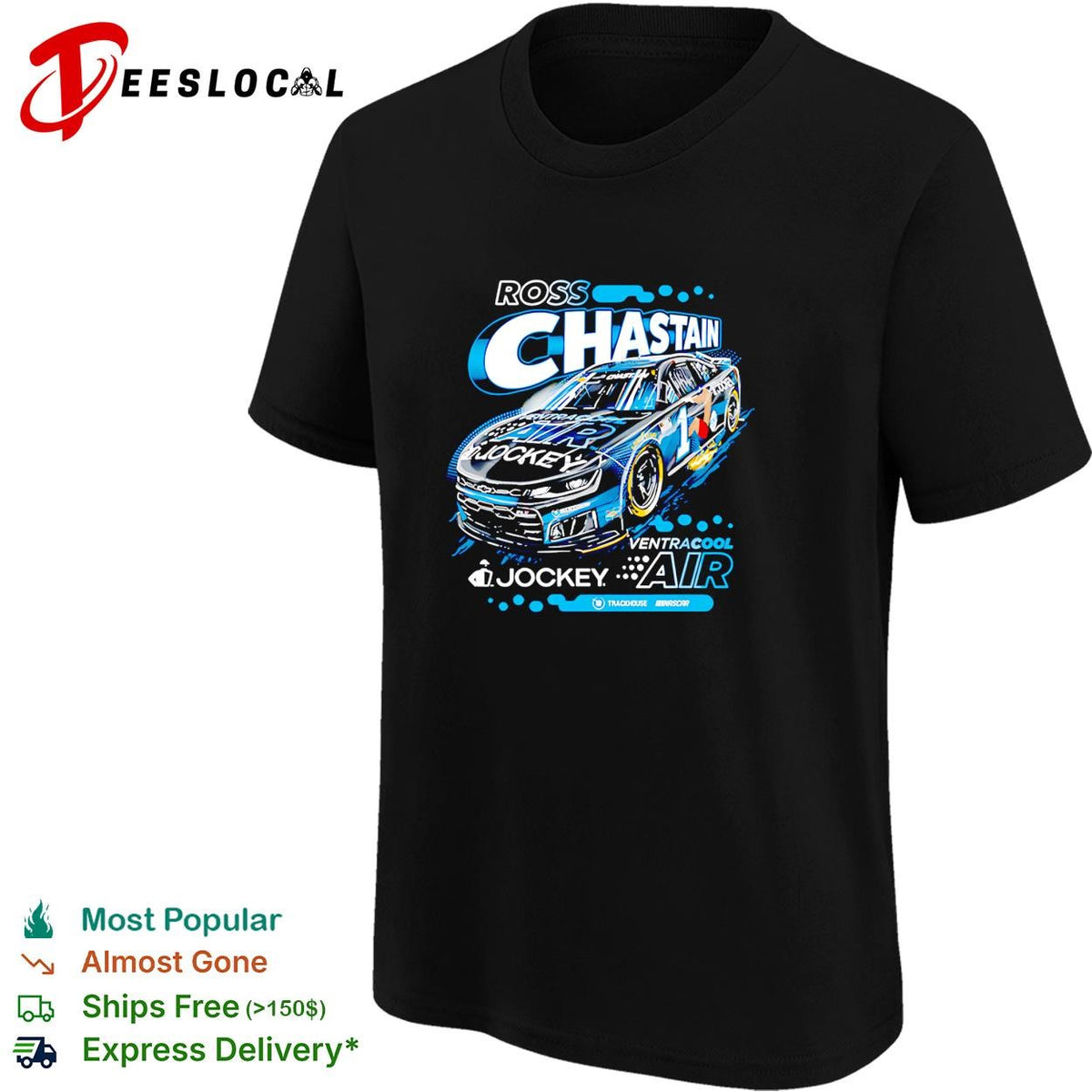 Ross Chastain 1 VentraCool Air Jockey Trackhouse NASCAR black shirt