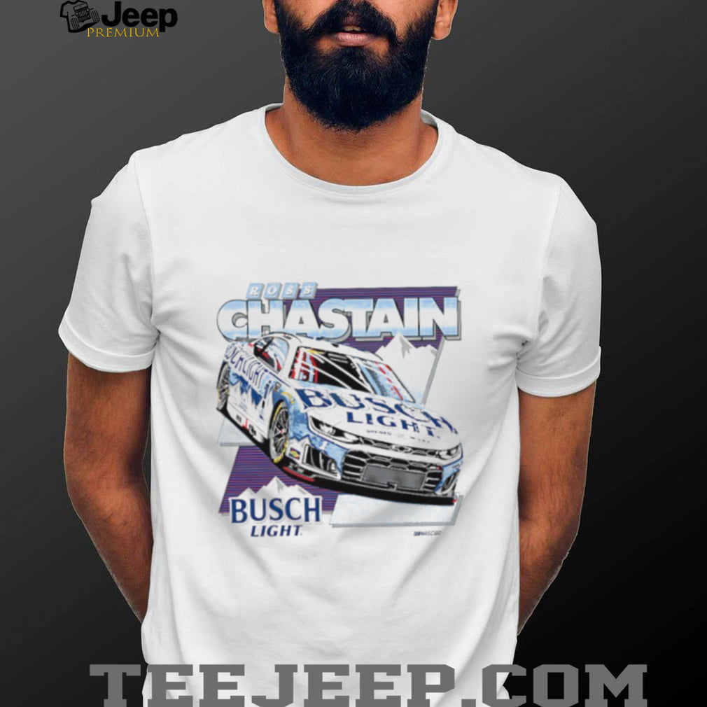 Ross Chastain Busch Light NASCAR Racing Driver White Cotton T Shirt