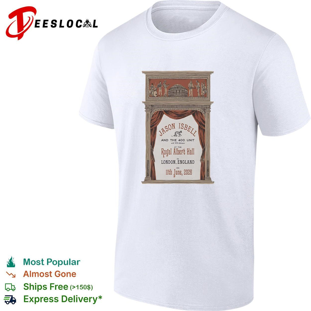 Royal Albert Hall London England vintage theater June concert poster shirt