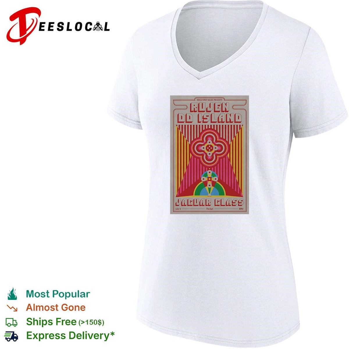 Ruben OD Island Jaguar Glass psychedelic colorful concert poster shirt