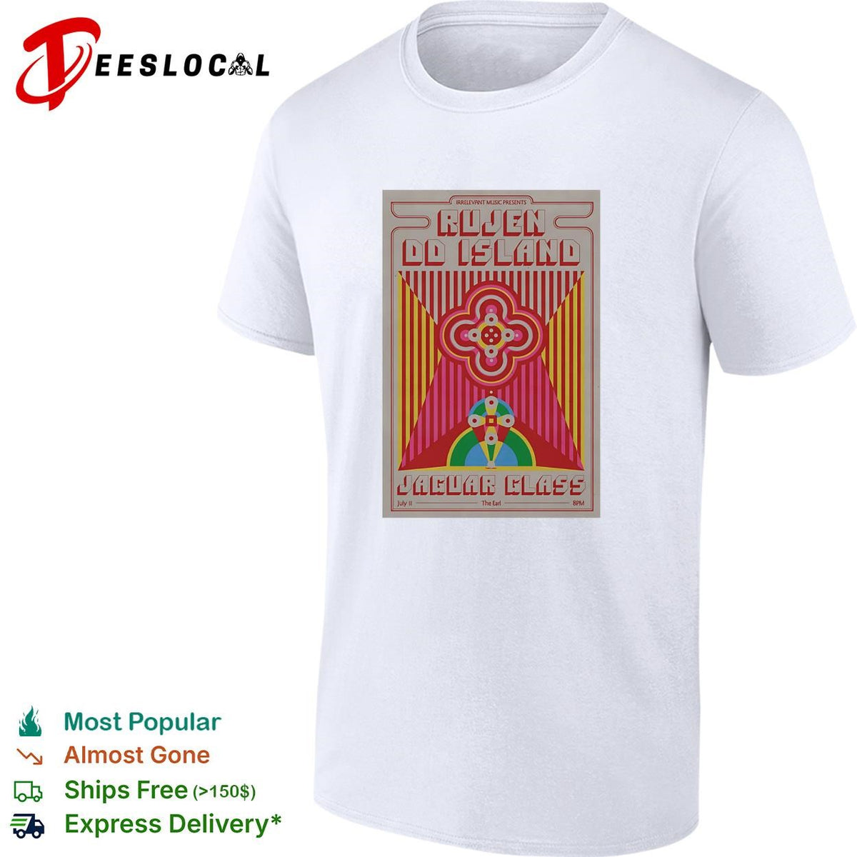 Ruben OD Island Jaguar Glass psychedelic colorful concert poster shirt