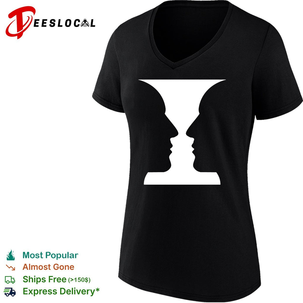 Rubin Vase Optical Illusion Cognitive Psychology Silhouette Art shirt