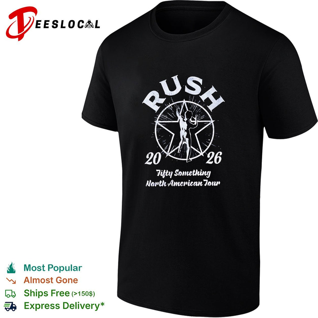 Rush 2026 Fifty Something North American Tour Starman logo music band shirt
