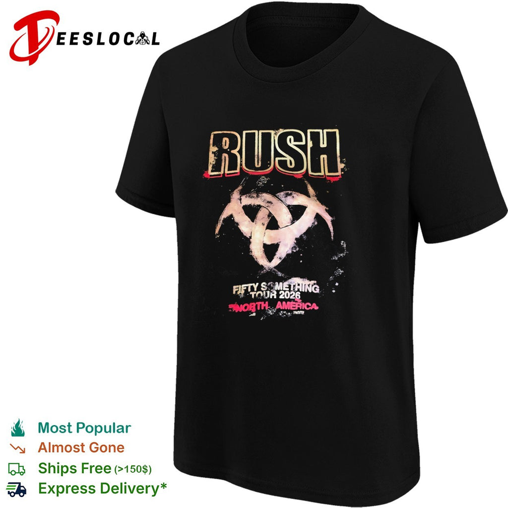 Rush Fifty Something Tour 2026 North America Triquetra logo shirt