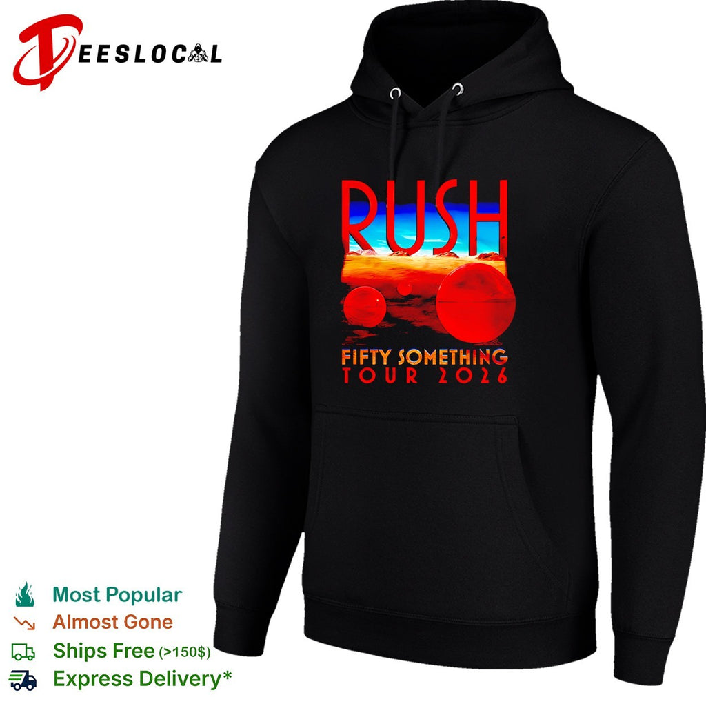 Rush Fifty Something Tour 2026 red sphere desert landscape concept band shirt