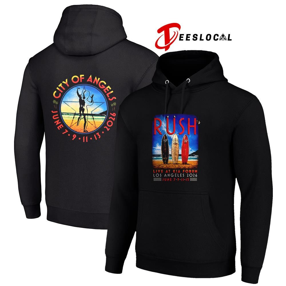 Rush Fifty Something tour Los Angeles city of Angels graphic shirt