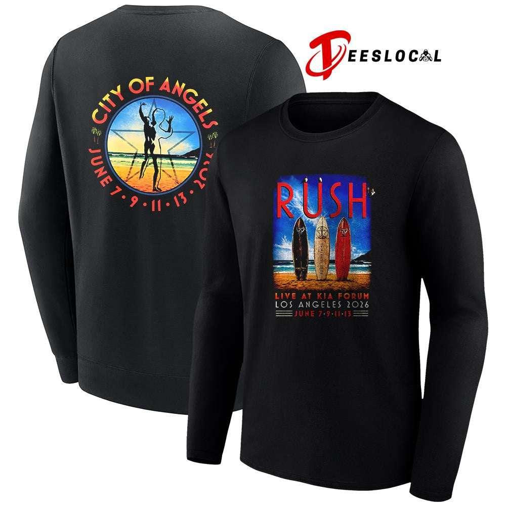 Rush Fifty Something tour Los Angeles city of Angels graphic shirt