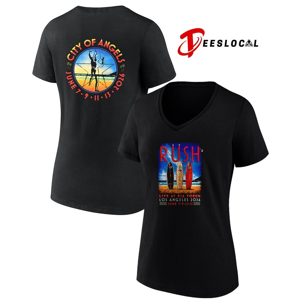 Rush Fifty Something tour Los Angeles city of Angels graphic shirt