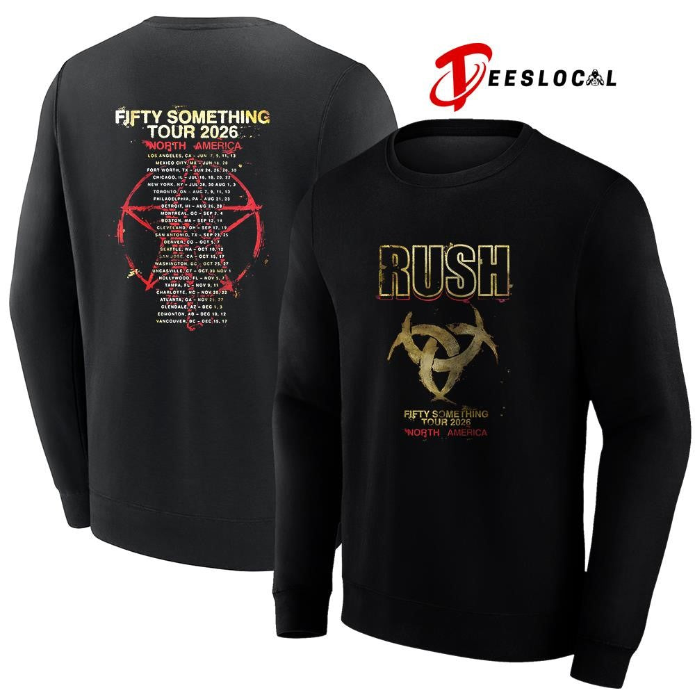 Rush Fifty Something tour Rush stage logo dates schedule shirt