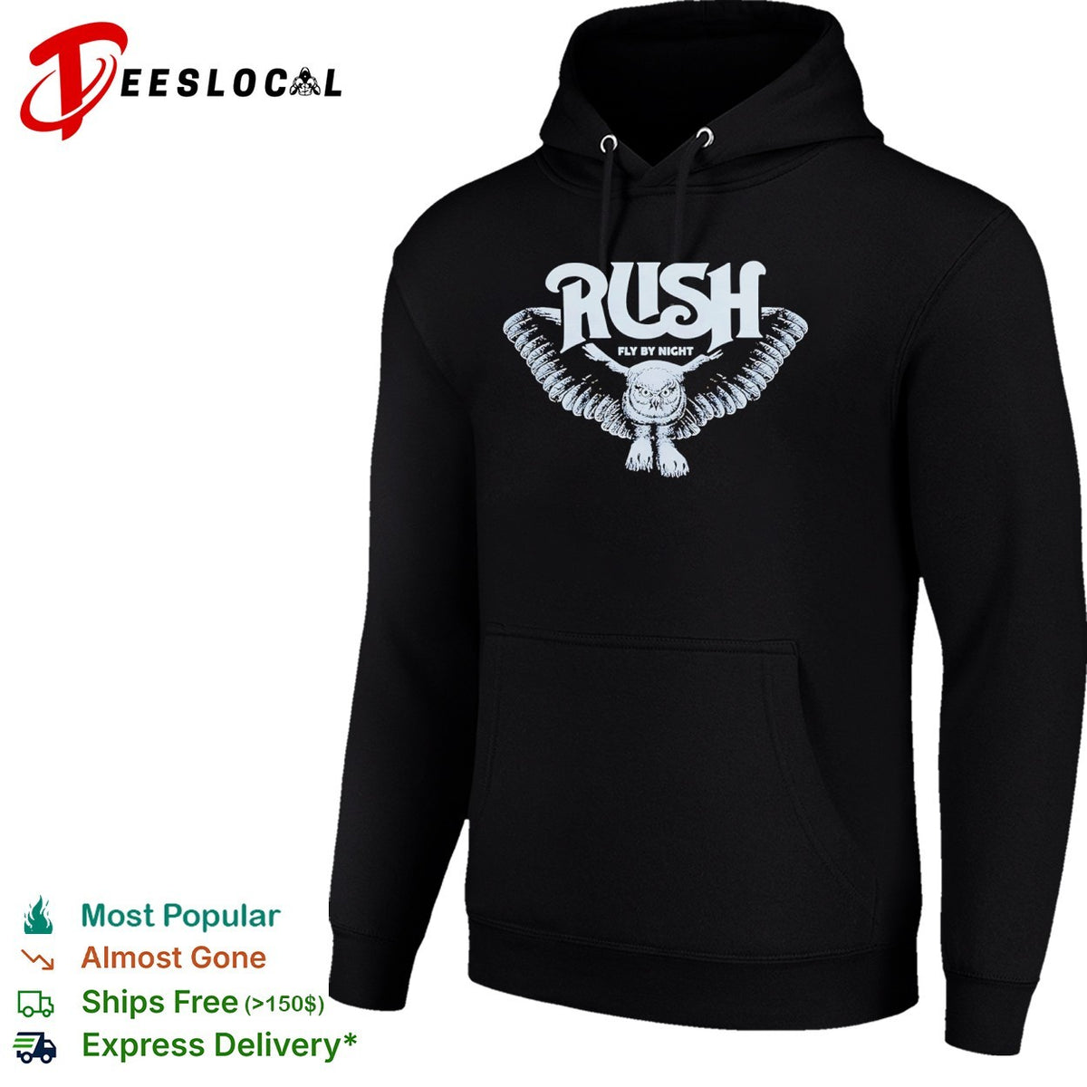 Rush Fly by Night Owl Music Band shirt