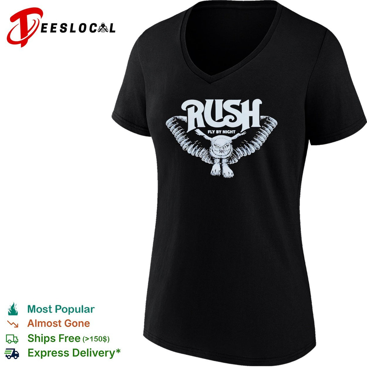 Rush Fly by Night Owl Music Band shirt