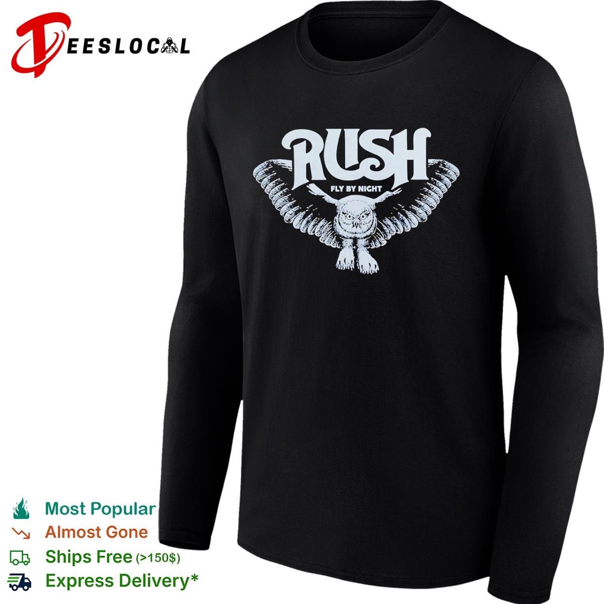 Rush Fly by Night Owl Music Band shirt