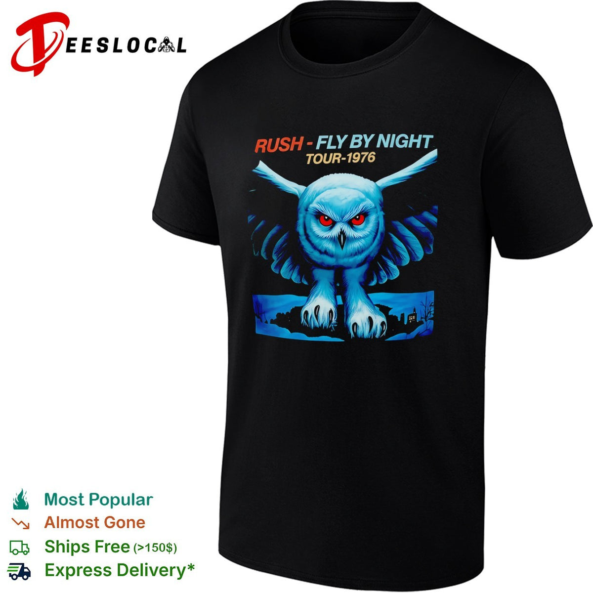 Rush Fly by Night Tour 1976 shirt