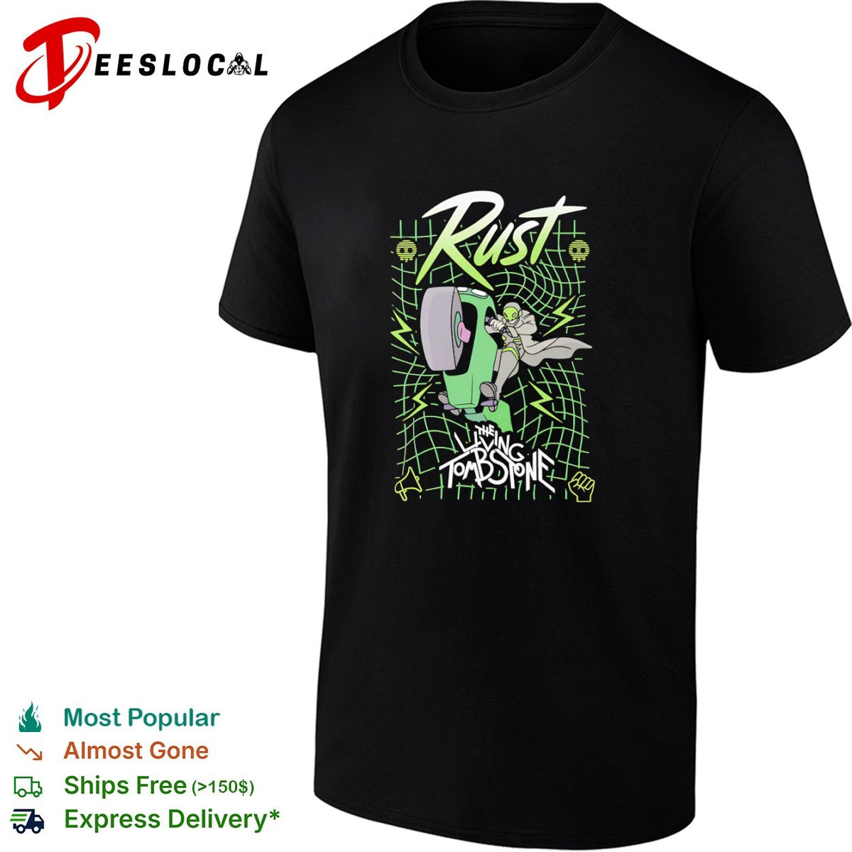 Rust The Living Tombstone Futuristic Motorbike Character shirt