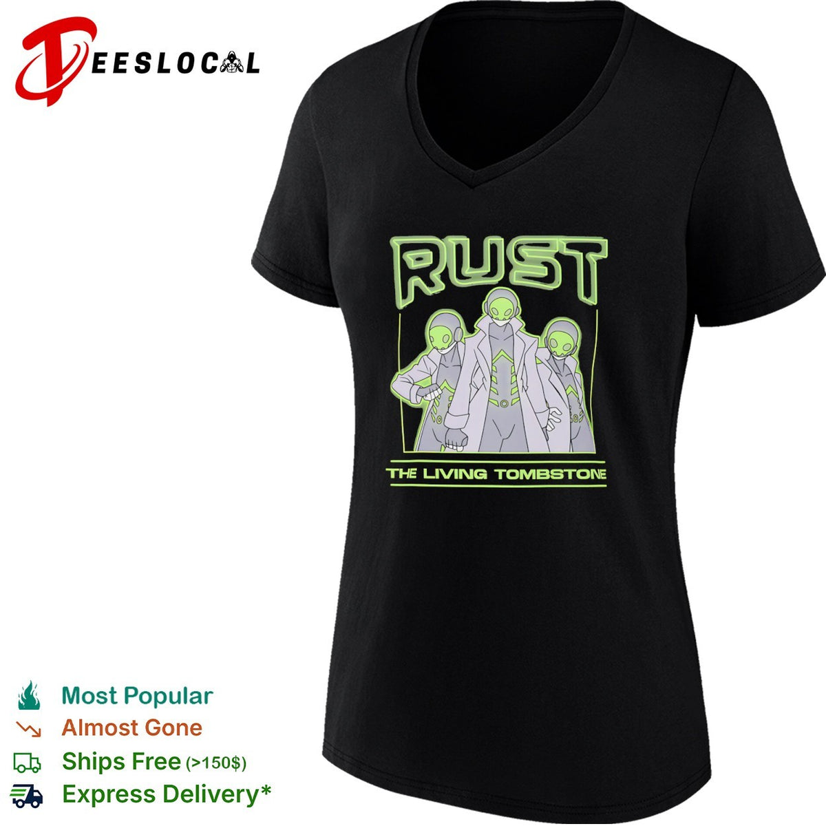 Rust The Living Tombstone Futuristic Sci Fi Characters Music Band Shirt