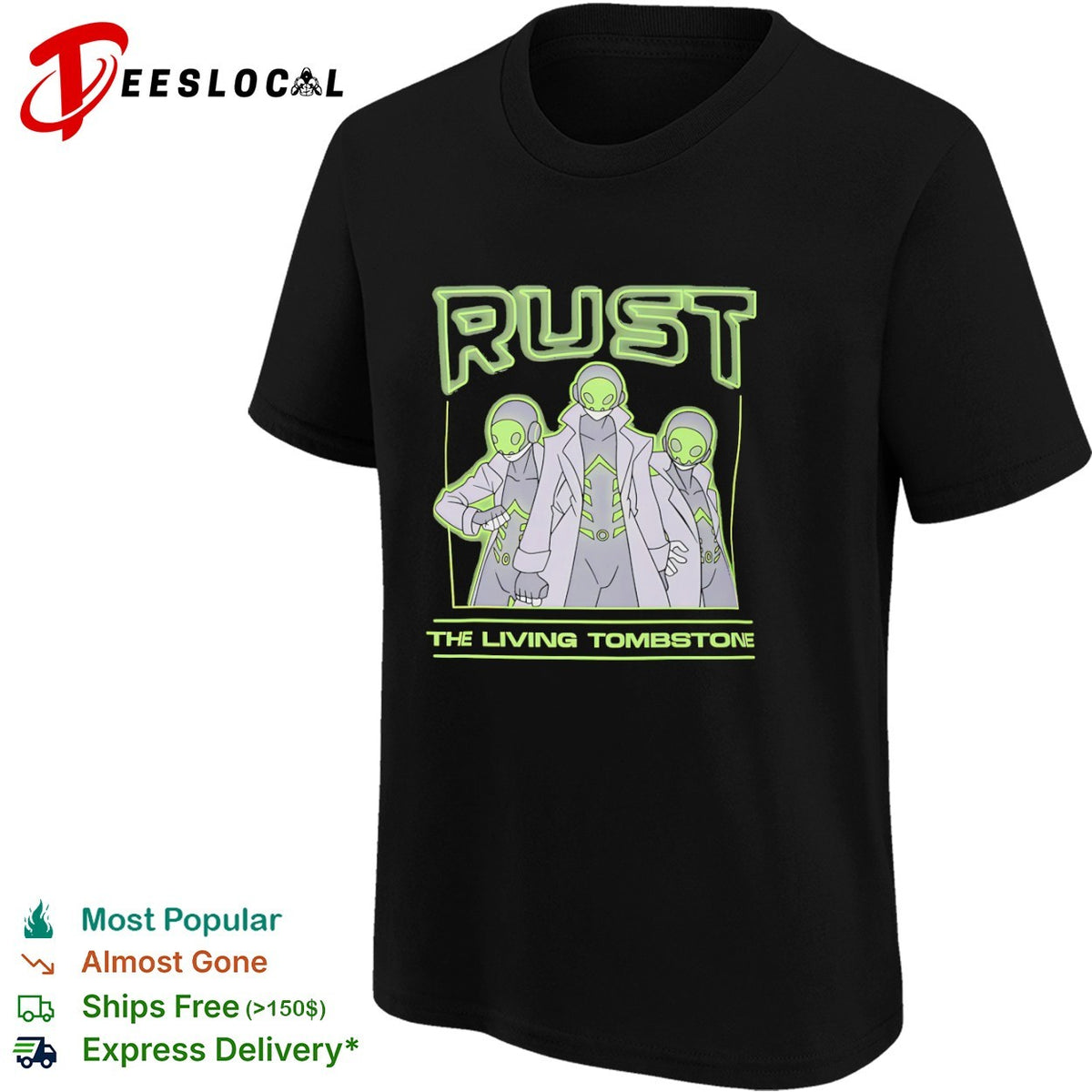 Rust The Living Tombstone Futuristic Sci Fi Characters Music Band Shirt
