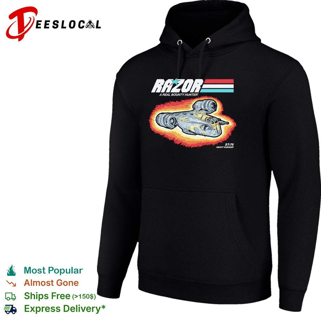ST 70 a Real Hunter Ship Bounty Hunter Ship Din Djarin’s Razor Crest in the style of GI Joe shirt