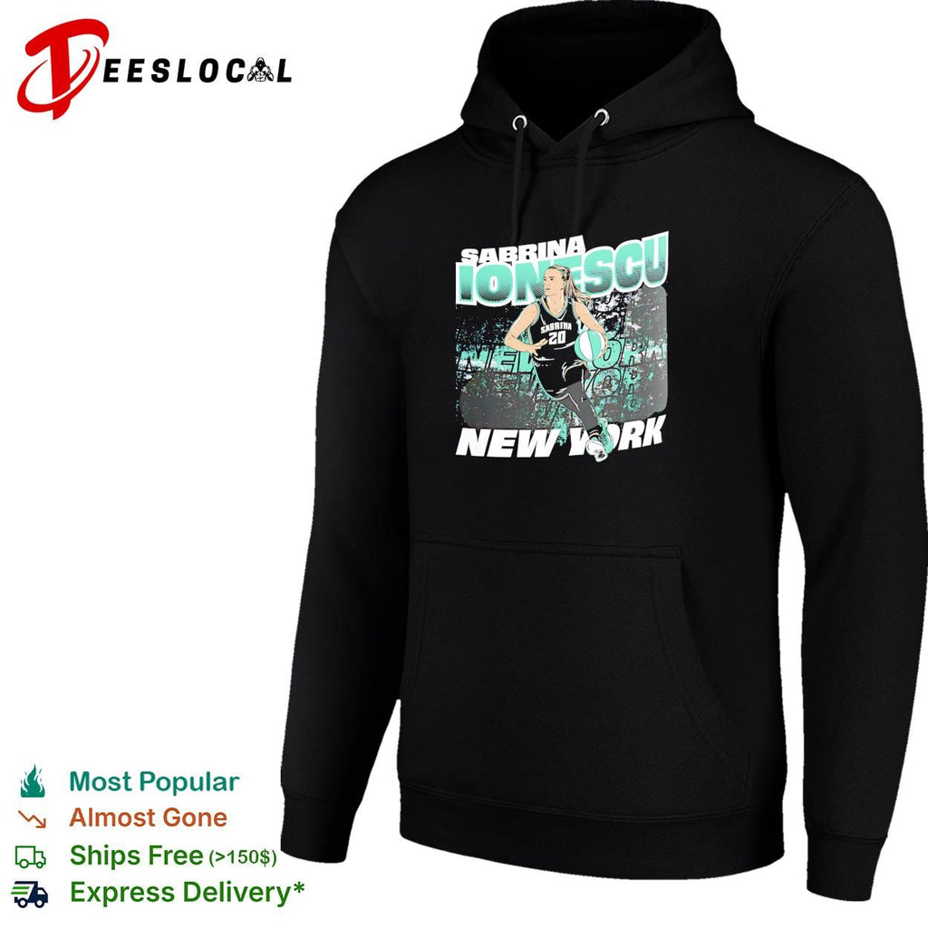 Sabrina Ionescu number 20 New York Liberty basketball action poster shirt