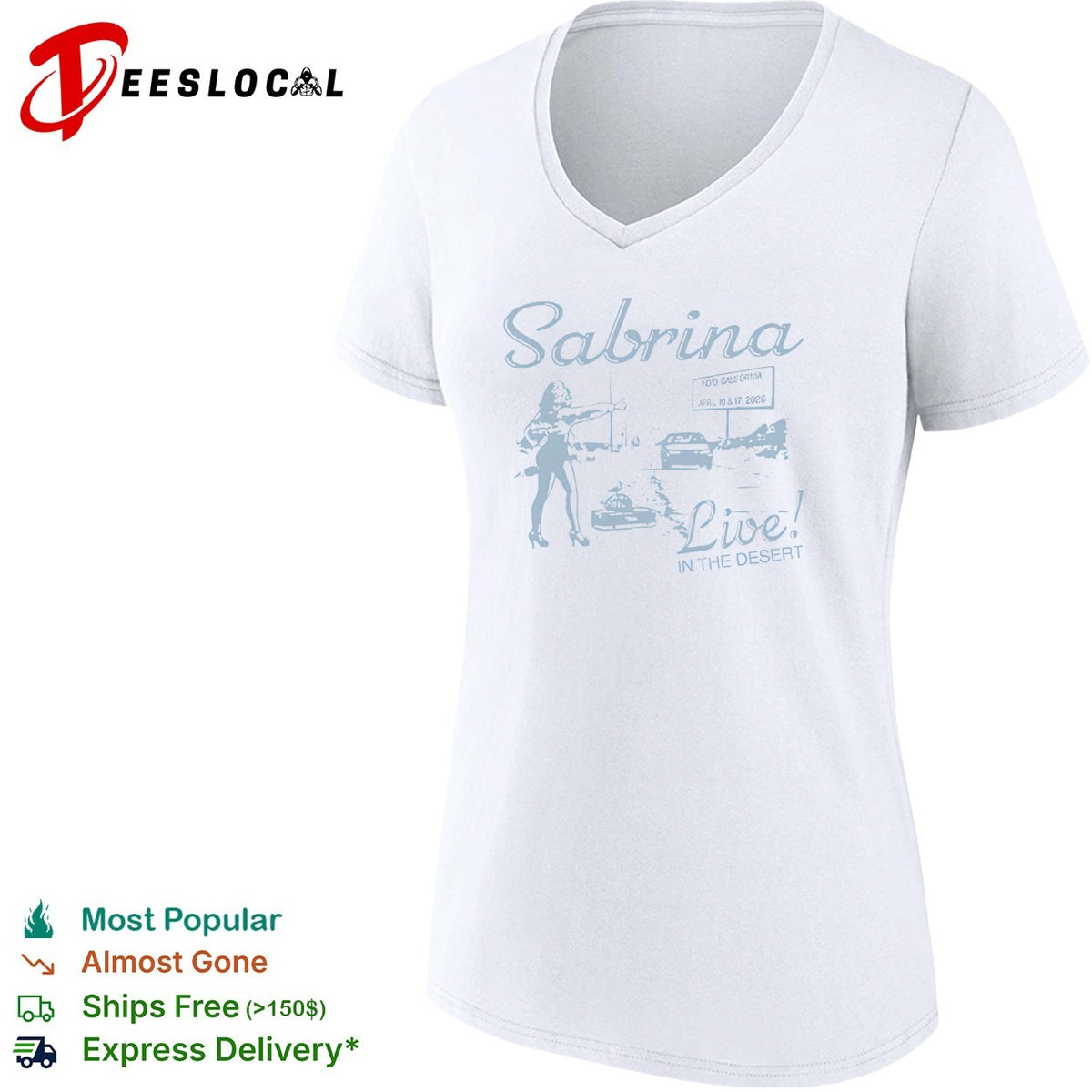 Sabrina Live in the Desert Indio California April 10 and 17 2026 tour concert shirt
