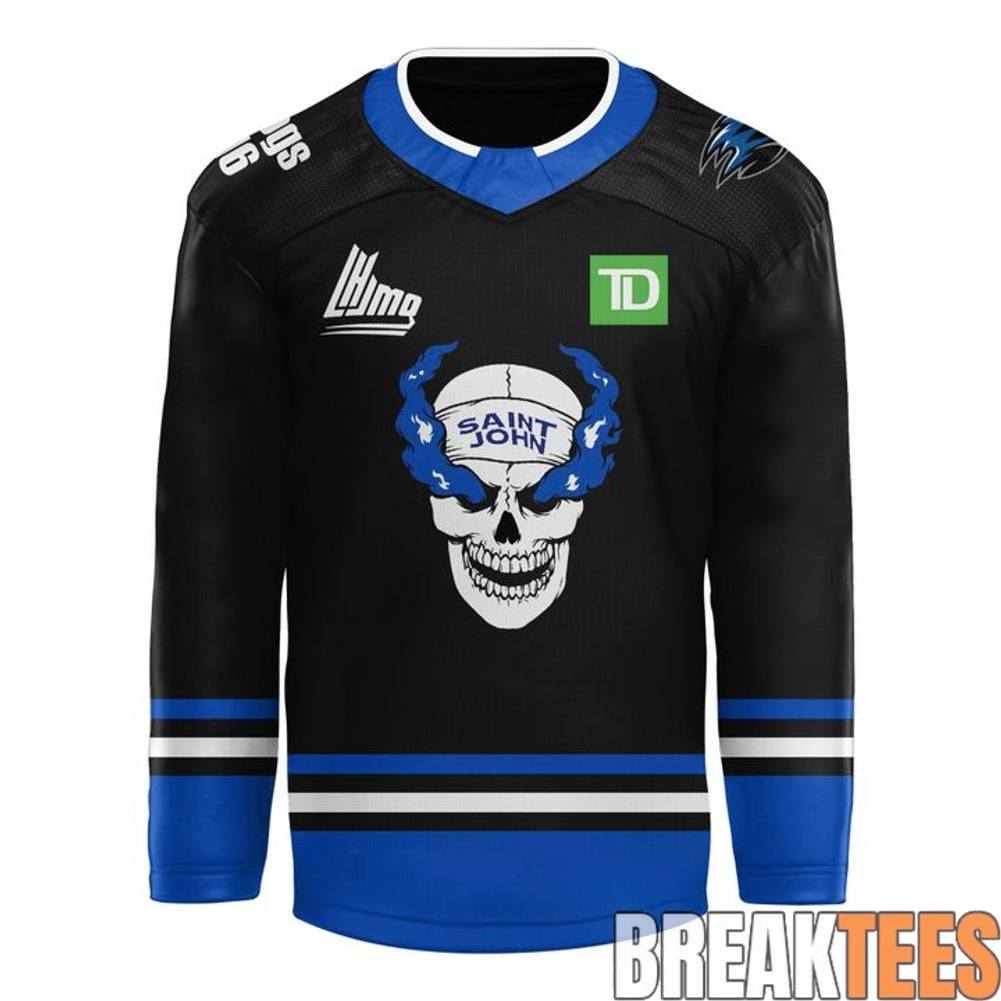 Saint John Sea Dogs x Stone Cold Wrestling Night Hockey Jersey