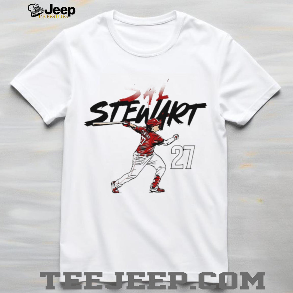 Sal Stewart Cincinnati Baseball Number 27 Action Graphic T Shirt