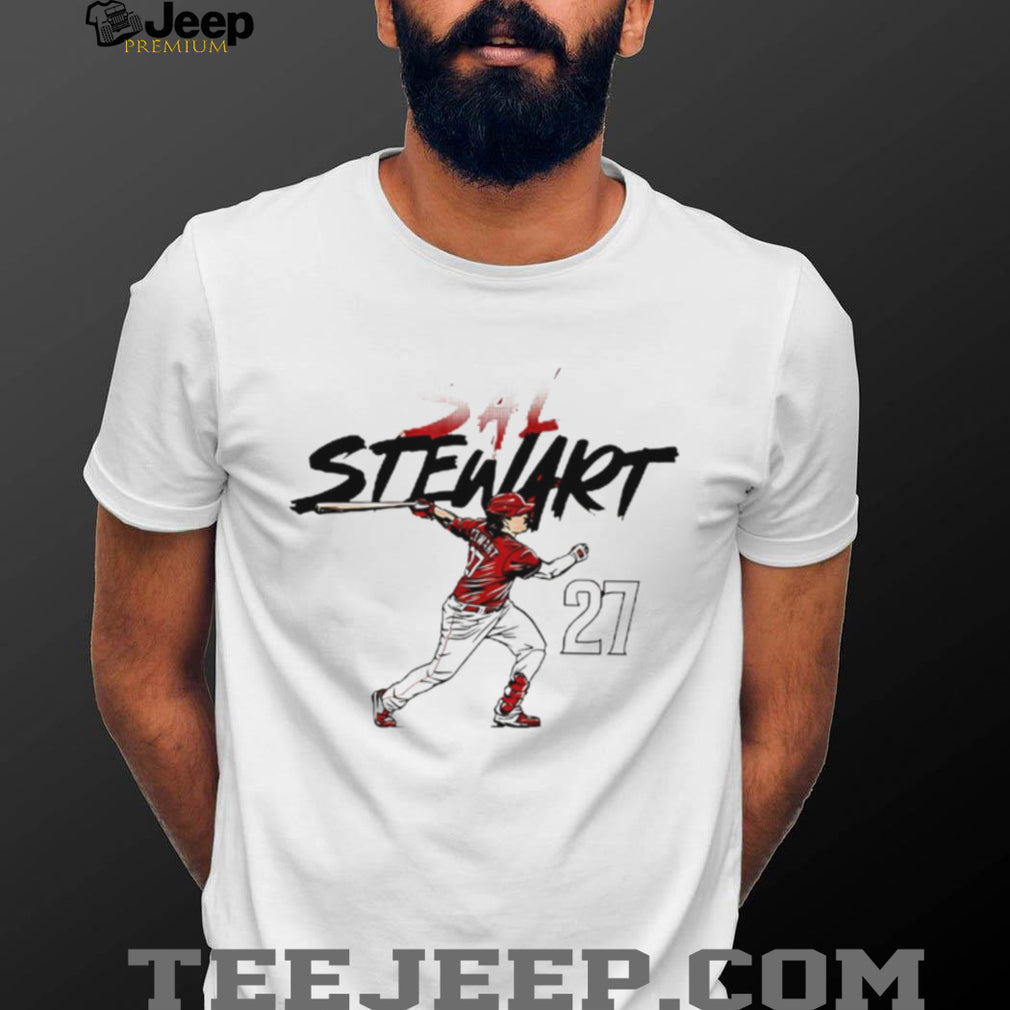 Sal Stewart Cincinnati Baseball Number 27 Action Graphic T Shirt