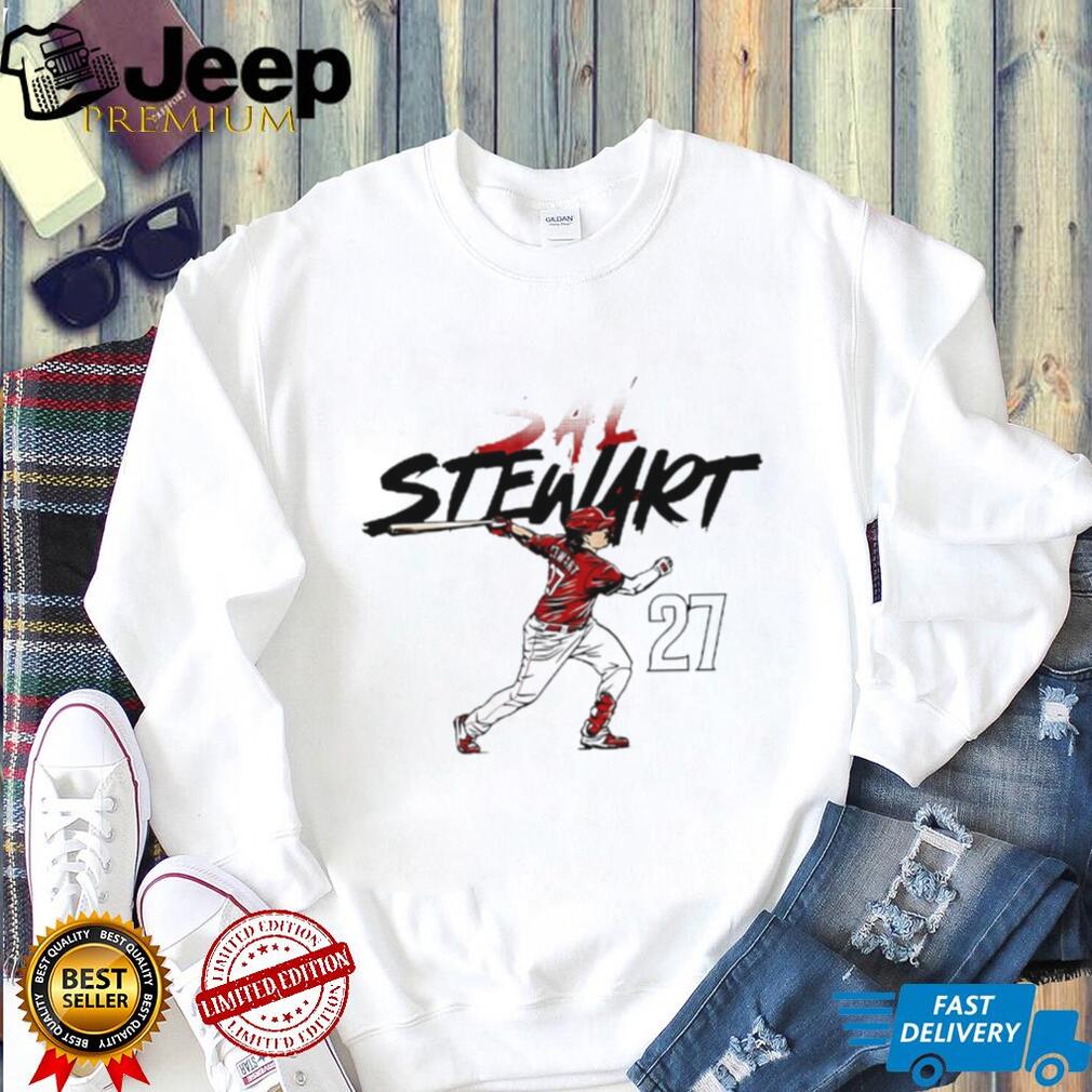 Sal Stewart Cincinnati Baseball Number 27 Action Graphic T Shirt