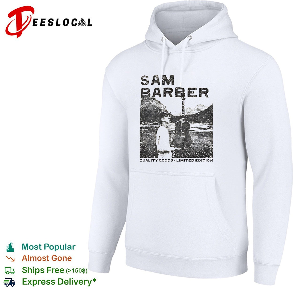 Sam Barber Guitars Denver Quality Goods Limited Edition retro shirt