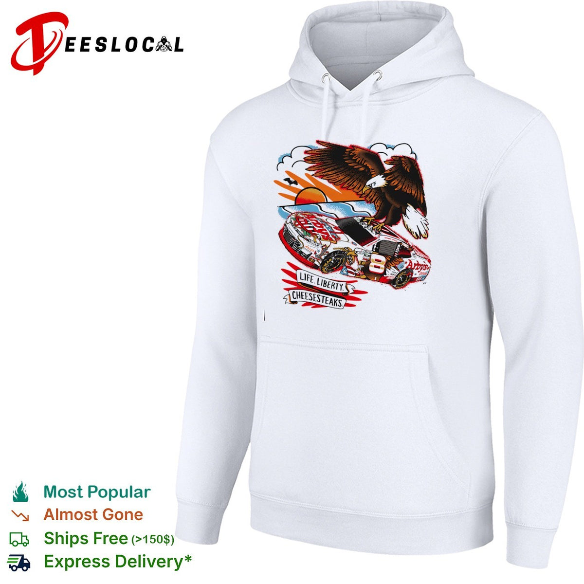 Sammy Smith Arbys Nascar Chevrolet Life Liberty Cheesesteaks race car eagle shirt