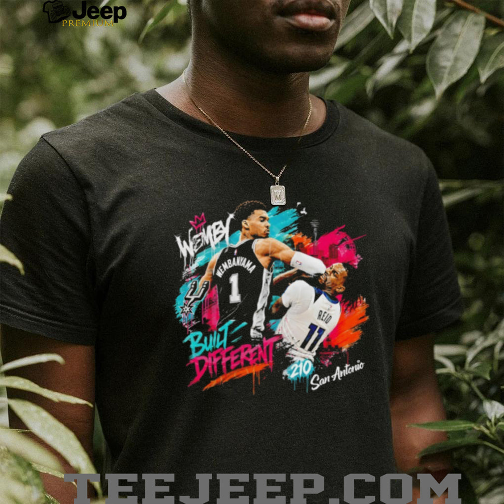San Antonio Basketball Player Neon Splash Graphic T Shirt