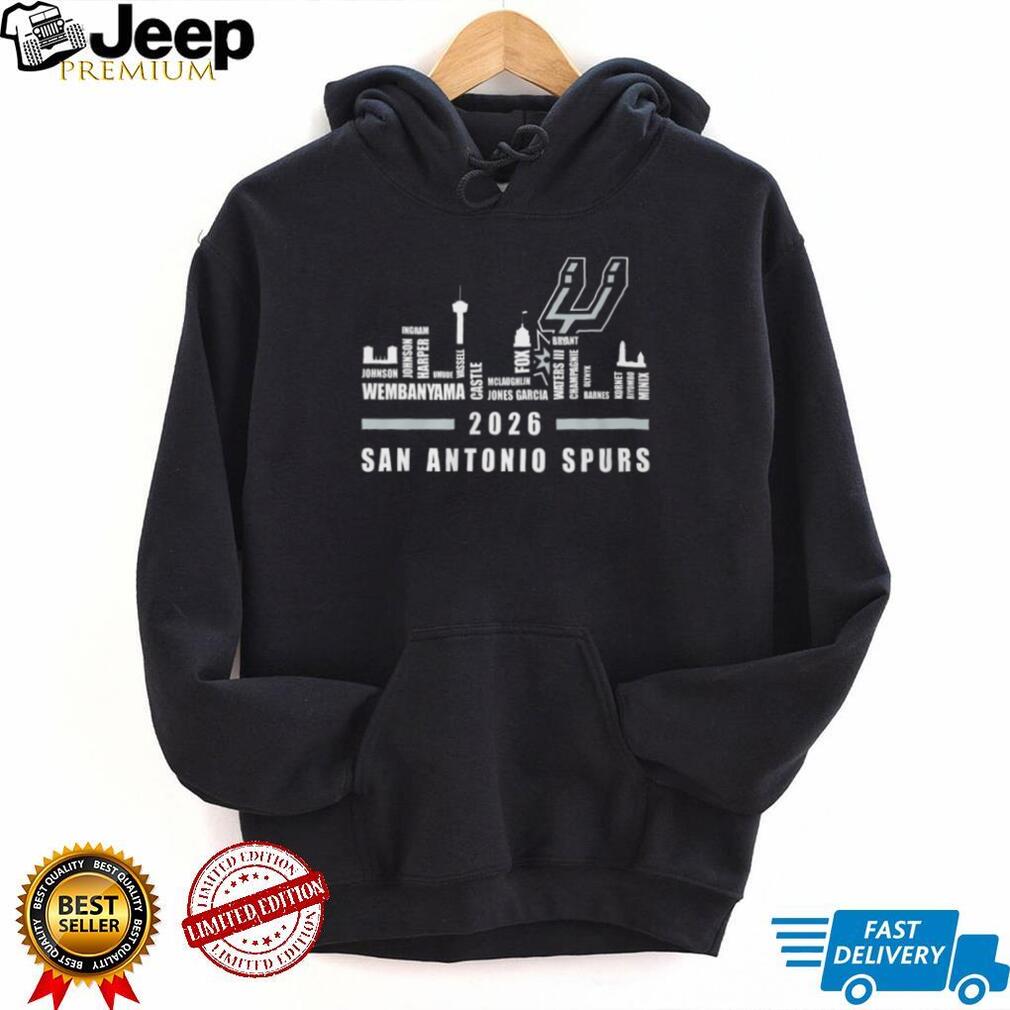San Antonio Spurs 2026 Roster Skyline Victor Wembanyama T Shirt