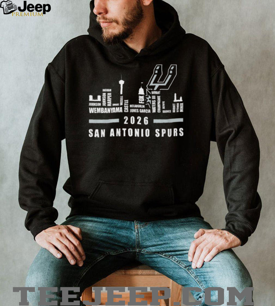 San Antonio Spurs 2026 Roster Skyline Victor Wembanyama T Shirt