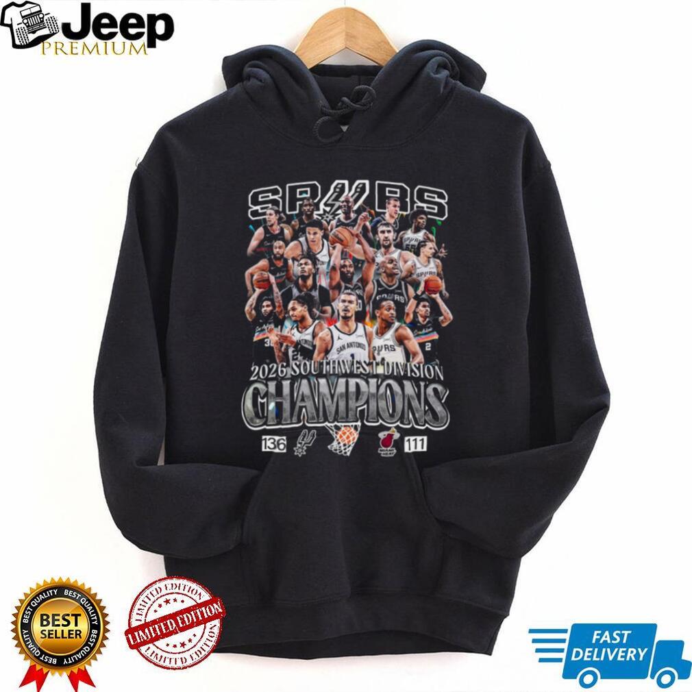 San Antonio Spurs 2026 Southwest Division Champions NBA Team Roster T Shirt