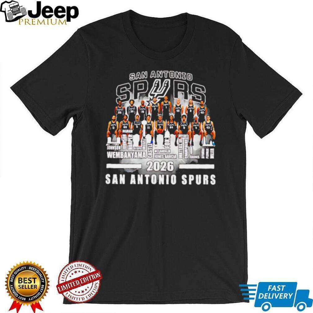 San Antonio Spurs 2026 Team Roster Graphic T Shirt