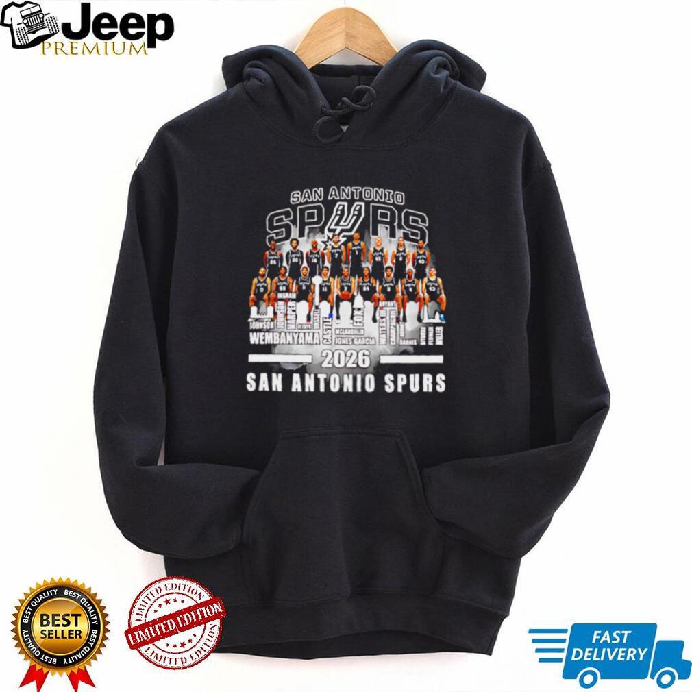 San Antonio Spurs 2026 Team Roster Graphic T Shirt