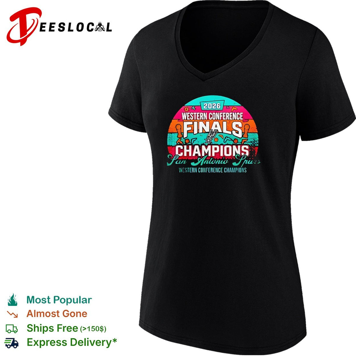 San Antonio Spurs 2026 Western Conference Finals Champions retro shirt
