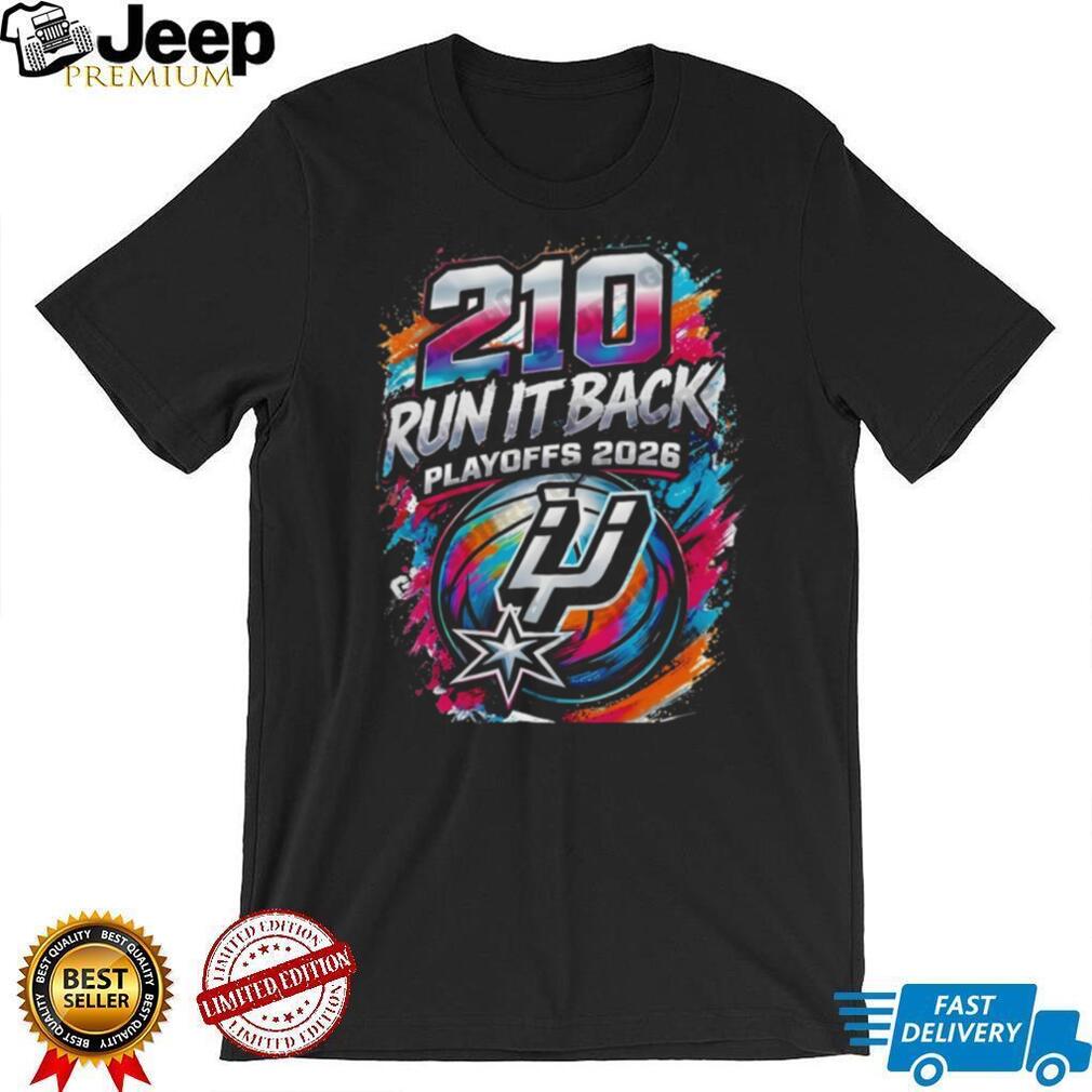 San Antonio Spurs “210 Run It Back” NBA Playoffs 2026 Graffiti Art T Shirt