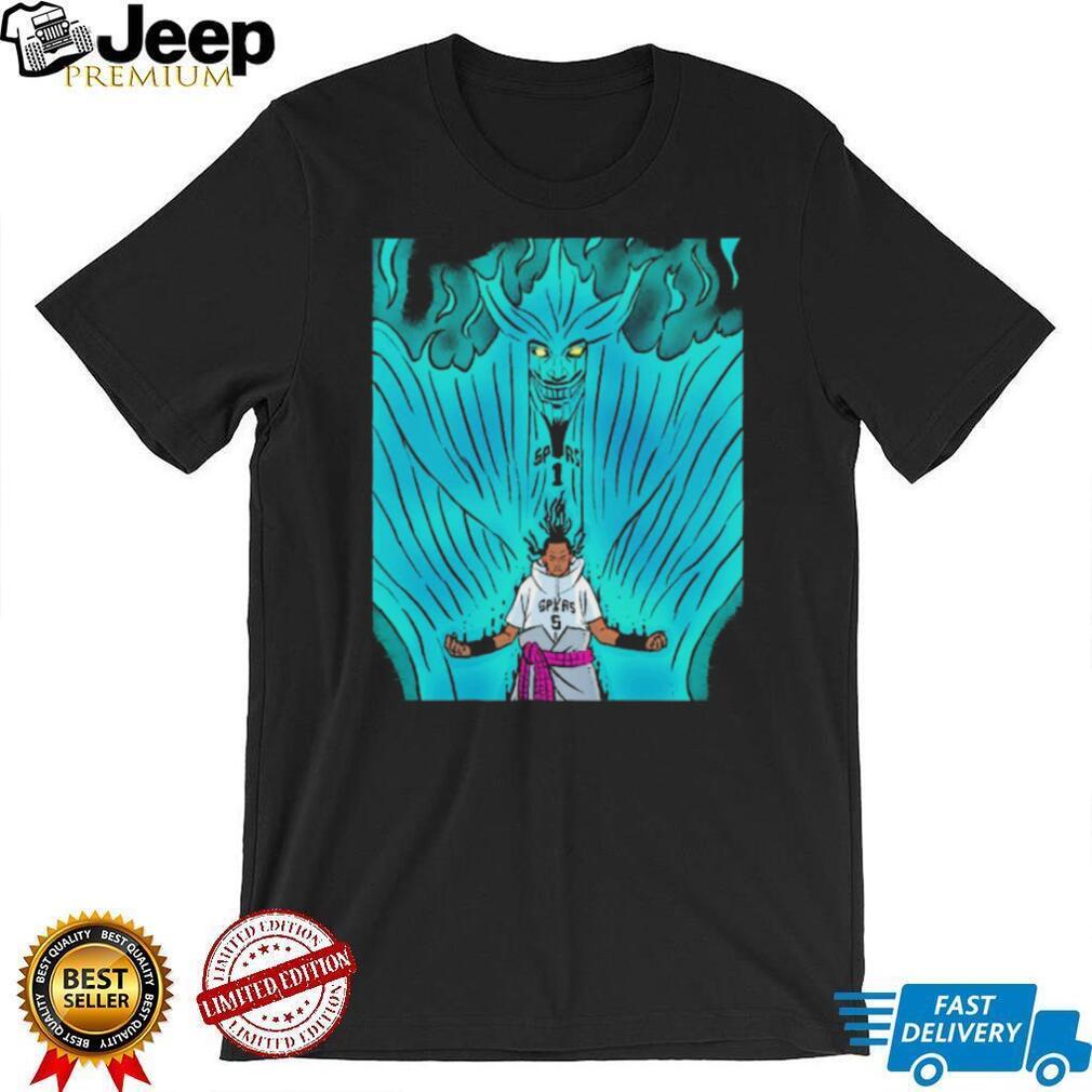 San Antonio Spurs Anime Style Graphic T Shirt Teal Energy Design