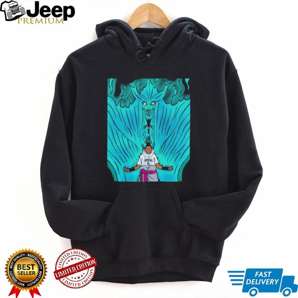 San Antonio Spurs Anime Style Graphic T Shirt Teal Energy Design