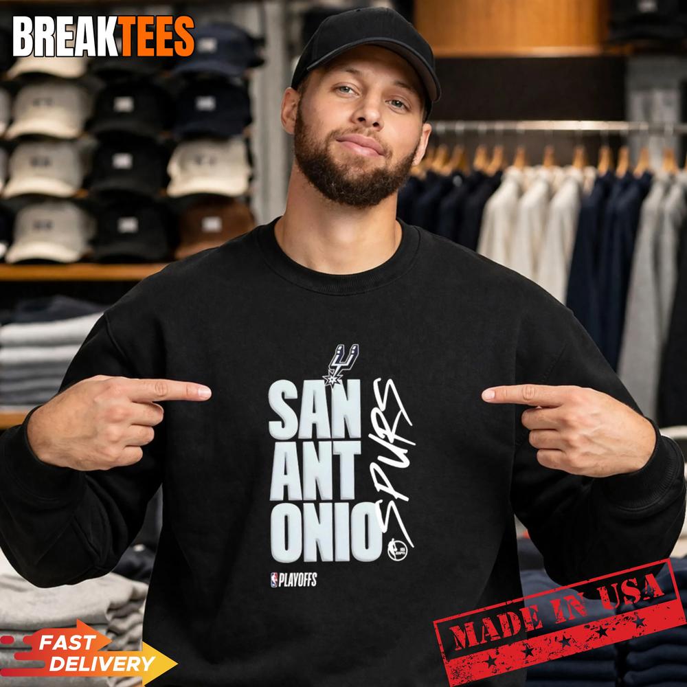 San Antonio Spurs Basketball NBA Playoffs Logo Graphic T-Shirt