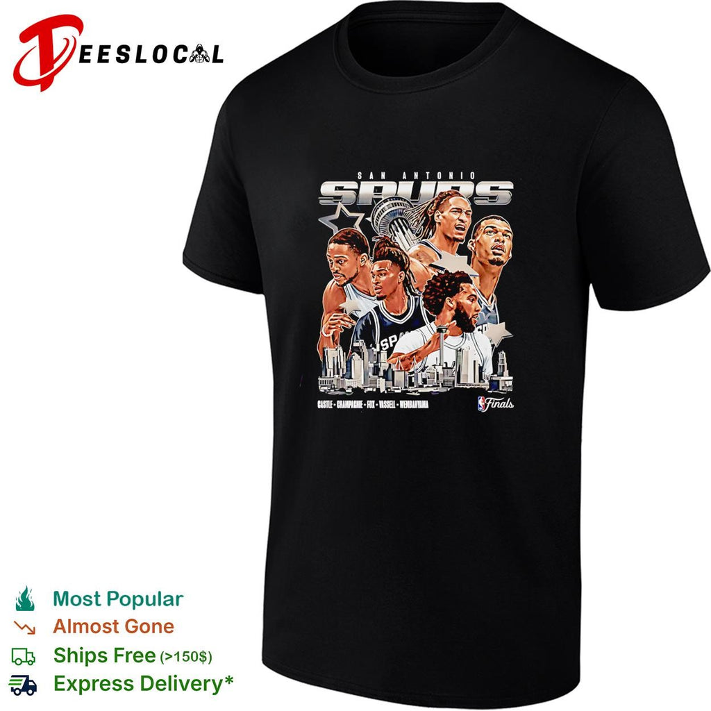 San Antonio Spurs Castle Champagnie Fox Vassell Wembanyama NBA Finals graphic shirt