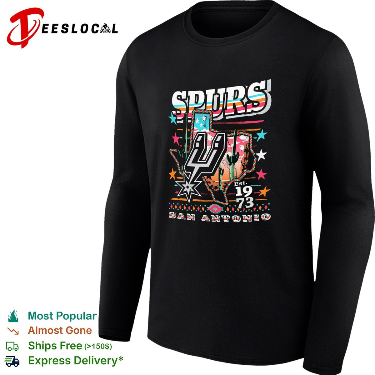 San Antonio Spurs Est 1973 Texas Cactus Desert Southwest Native Pattern shirt