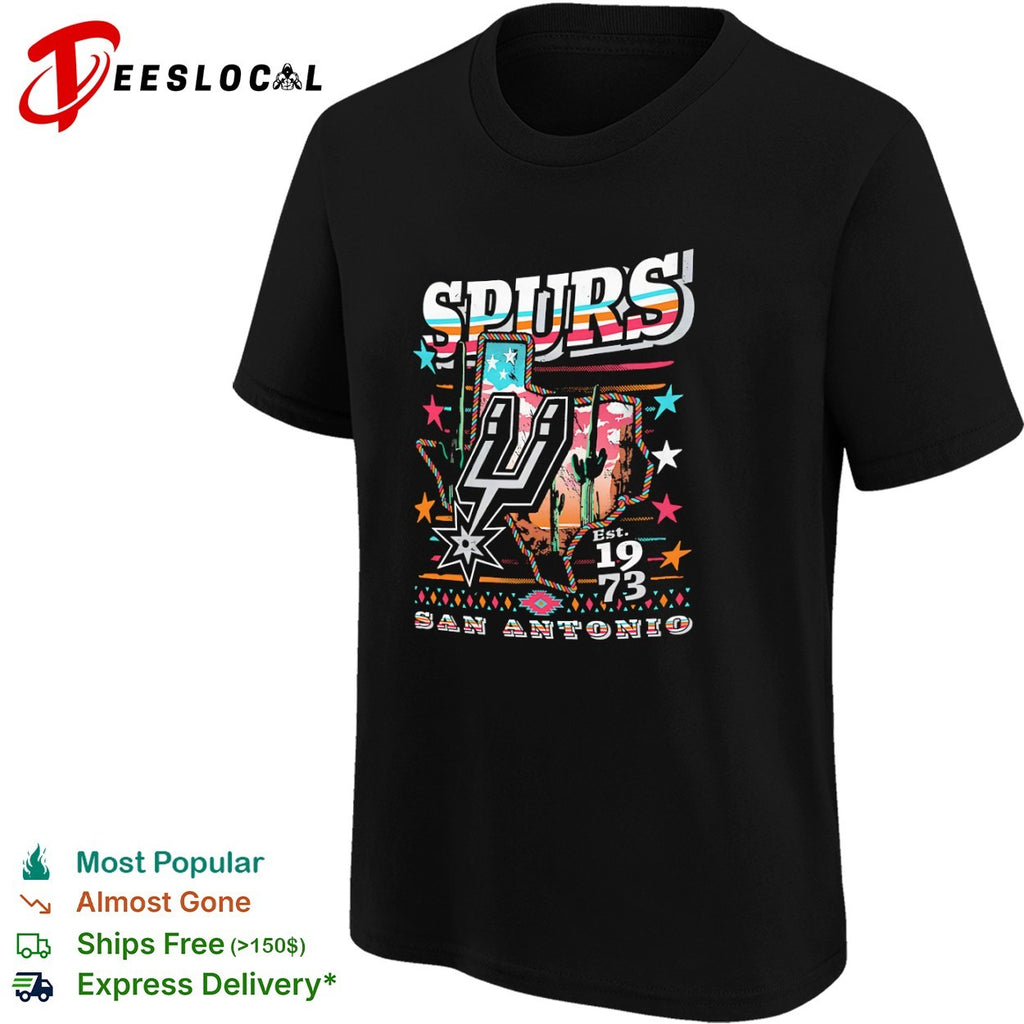San Antonio Spurs Est 1973 Texas Cactus Desert Southwest Native Pattern shirt