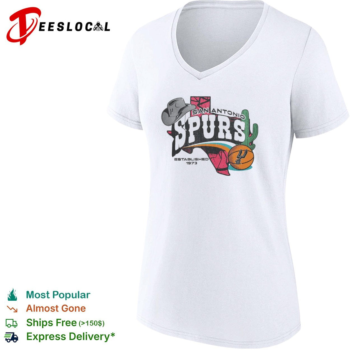 San Antonio Spurs Established 1973 Texas Cowboy Hat Cactus Basketball Team shirt